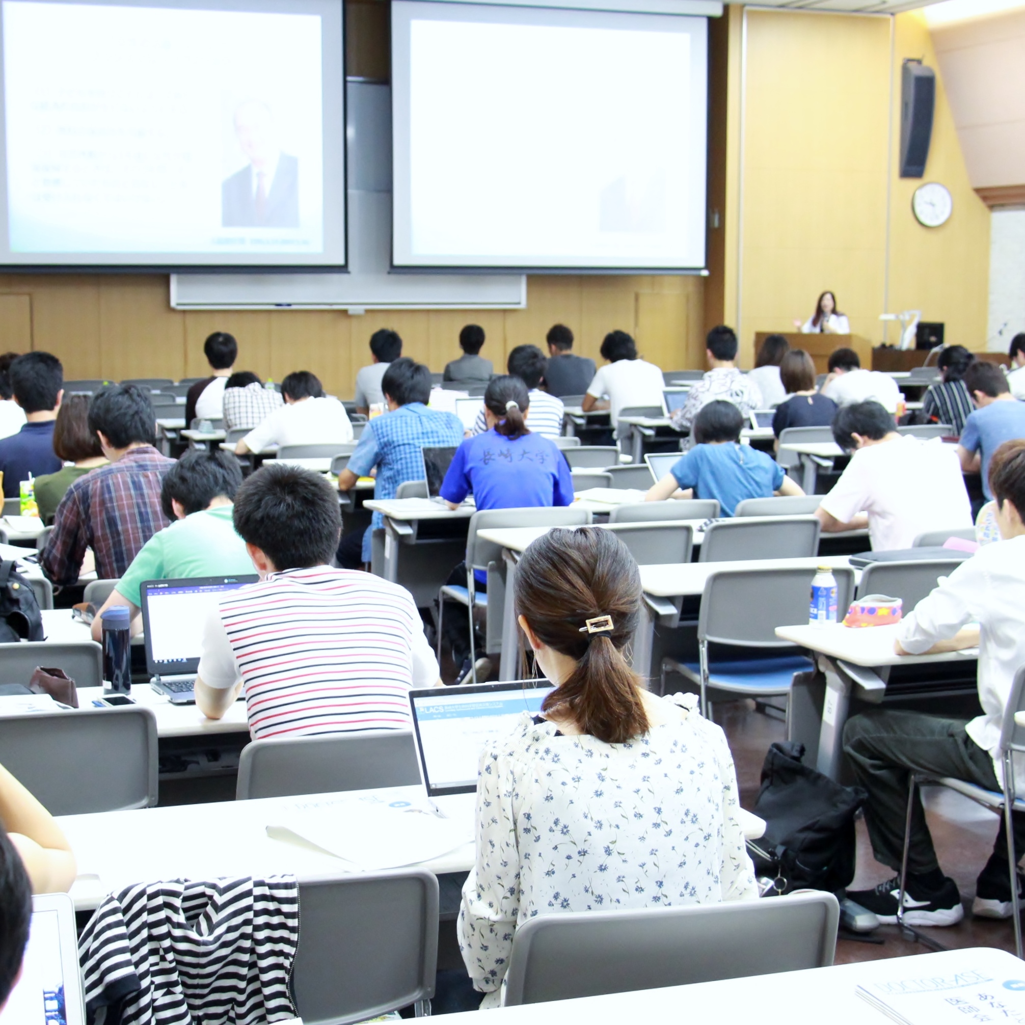 長崎大学医学部3年生『医と社会』授業で、学生キャリア講習会を行い